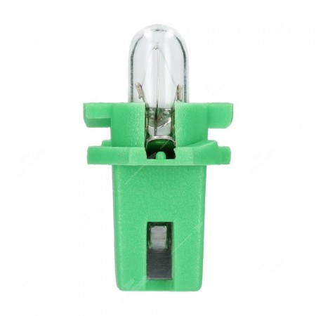 Lampadina per automotive B8,7d 12V 2W base verde