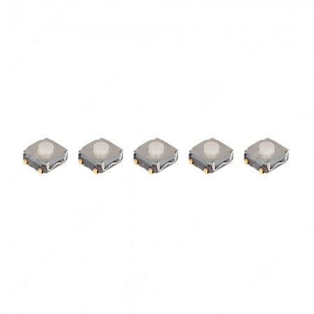 Micropulsante SMD 6,2x6,2x3,5mm (normalmente aperto) – Contatti "J Lead" - conf. da 5 pezzi