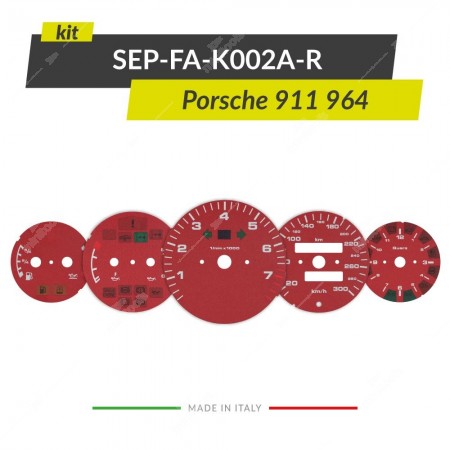 Kit di fondini rossi per cruscotti Porsche 911 964