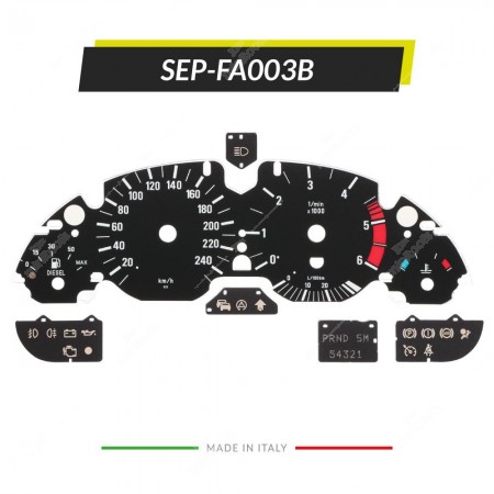 Fondino per contachilometri BMW Serie 5 E39 diesel - spie accese (con icona active cruise control)