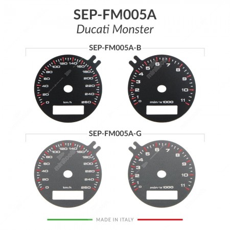 Colori disponibili fondino contachilometri Ducati Monster 620, 800, 900, 1000