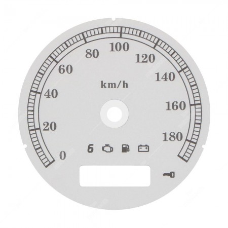Fondino bianco per conversione da mph a km/h tachimetro Harley-Davidson (diametro: 80mm - 2006-2013)