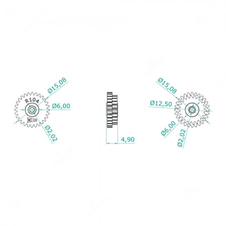 Ingranaggio 28x22 denti per cruscotto BMW - schema