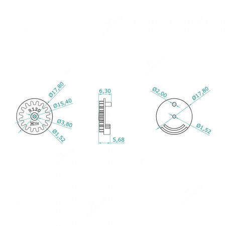 Schema tecnico ingranaggio per riparare odometro Volvo 440, 460 e 480