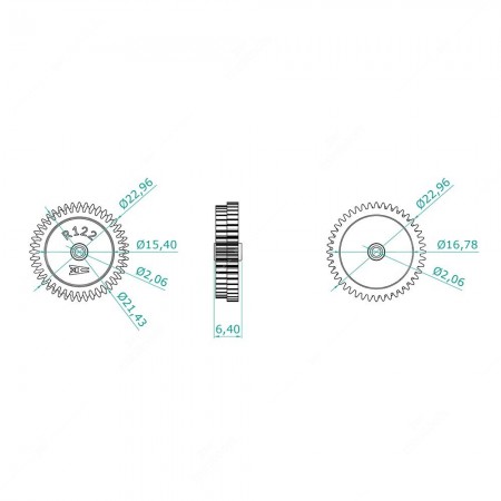 Schema tecnico ingranaggio per riparazione contachilometri BMW Serie 3 E30 (44+41 denti)