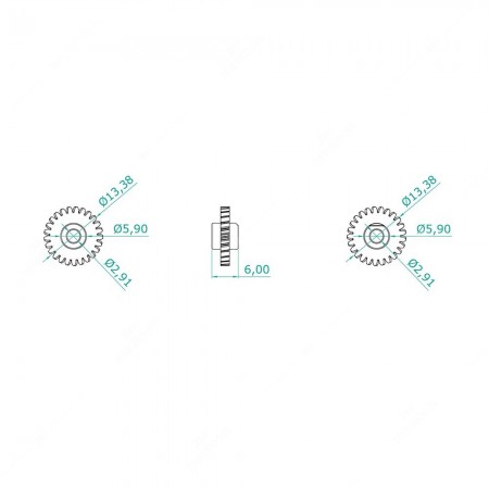 Schema tecnico ingranaggio per contachilometri Mercedes W124
