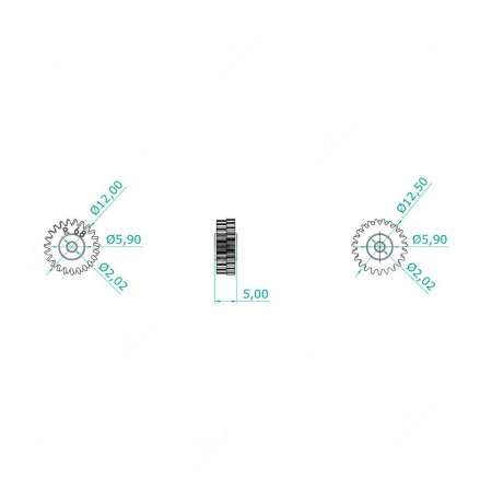 Ingranaggio 23x22 denti per contachilometri tachimetro BMW K75, K1, K100, K1100 - schema