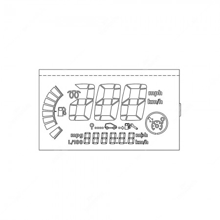 Schema tecnico display di ricambio quadro strumenti Renault Twingo cambio manuale