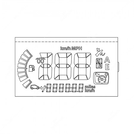 Schema tecnico display di ricambio contachilometri Renault Twingo 