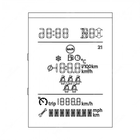 Schema display versione in Km di ricambio Skoda Yeti, Volkswagen Golf VI, Polo, Passat, Scirocco e T5