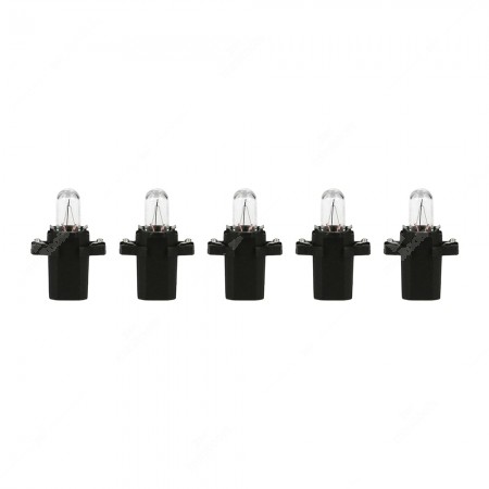 Confezione lampadine per cruscotto BX8,3d BAX10s 12V base nera