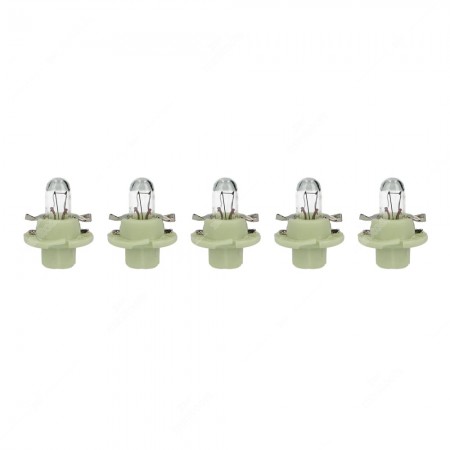 Confezione lampadine per cruscotto B8,4d 12V base verde chiaro