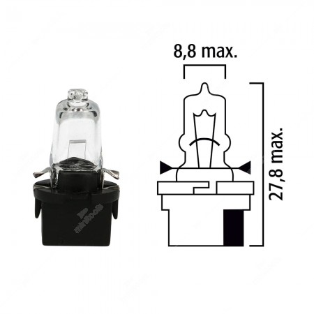 Schema lampadina per cruscotto B10d 12V base nera