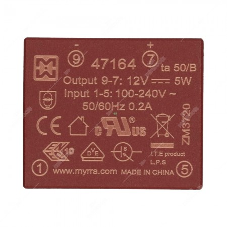Alimentatore Myrra 47164 12 V vista superiore