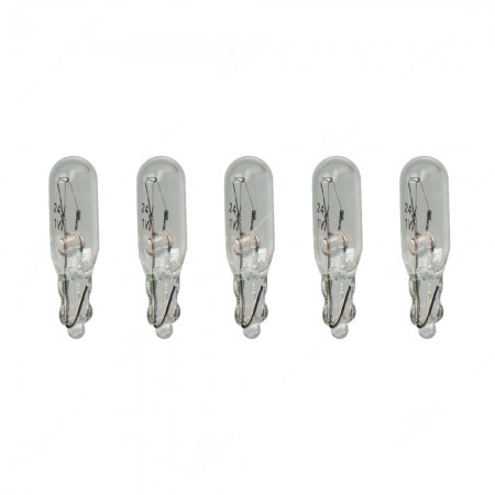 Confezione lampadine per cruscotto base in vetro W2x4,6d 24V 1W T5