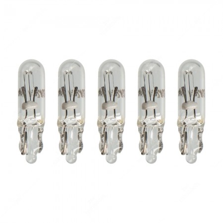 Confezione lampadine per cruscotto base in vetro W2x4,6d 24V 30mA T5