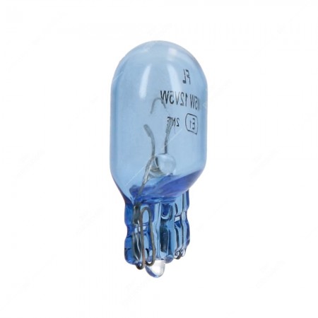Lampadina blu per abitacolo auto con base in vetro W2,1x9,5d 12V 5W T10