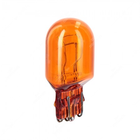 Lampadina ambrata per auto con base in vetro W3x16q 12V 21/5W T20