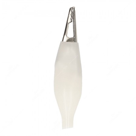 Pinzette coccodrillo isolate colore Bianco - Conf. da 10 pz.