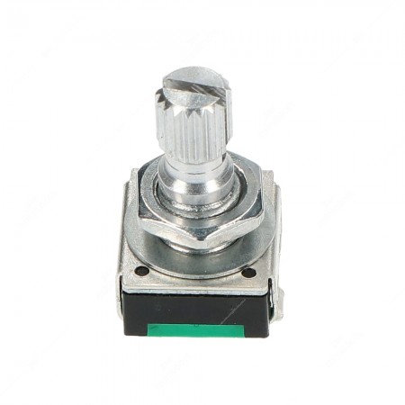 Encoder senza tasto a pressione, 24 impulsi al giro. Dimensioni: 12,4x13,4x21,5h mm