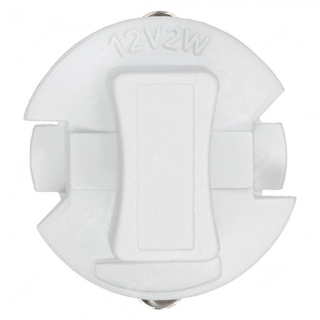 Lampadina per cruscotto B12,3d 12V 2W con base bianca parte inferiore