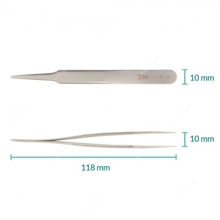 Pinzetta con punte arrotondate (118x10x10mm)