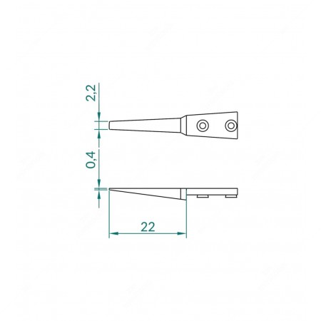 Pinzetta con punte piatte in plastica ESD (126x10x9mm) 
