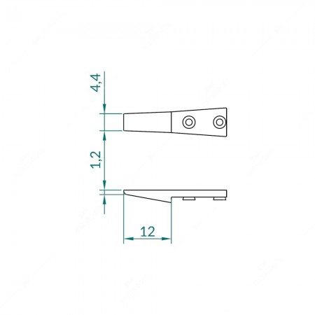 Pinzetta ESD con punte piatte in plastica (117x10x6mm)