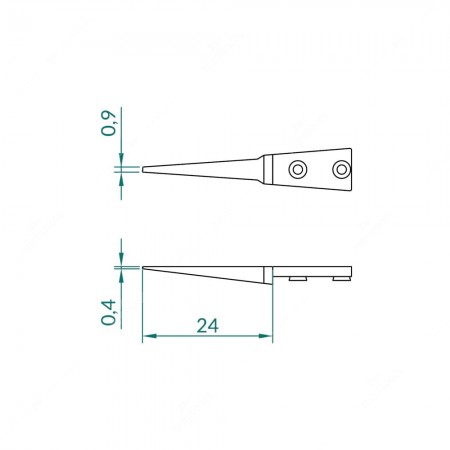 Pinzetta ESD con punte sottili in plastica (128x10x13mm)
