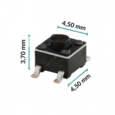 Micropulsante 4,5x4,5x3,7mm - Confezione da 5 pz (normalmente aperto)