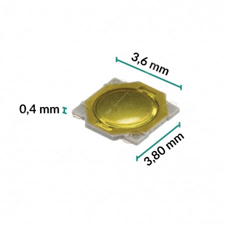 Micropulsante 3,6x3,8x0,4mm - Confezione da 5 pz (normalmente aperto)