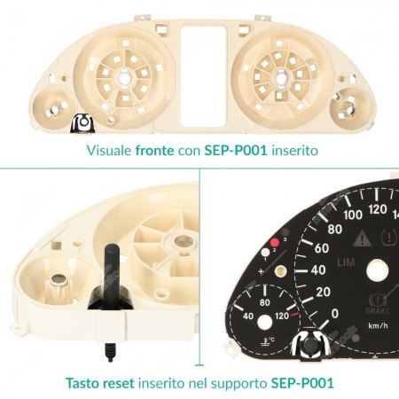 Supporto tasto reset per contachilometri Mercedes Classe A W169 e Classe B W245