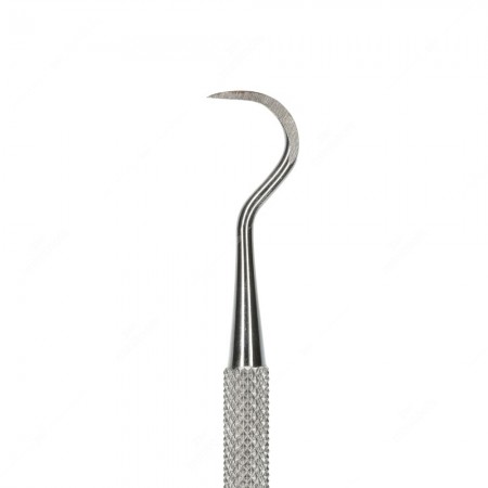 Utensile in acciaio con punta ad uncino piatta