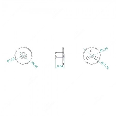 Ingranaggio odometro contachilometri Porsche 911 G, 964, 993 e RUF (43 denti) - schema