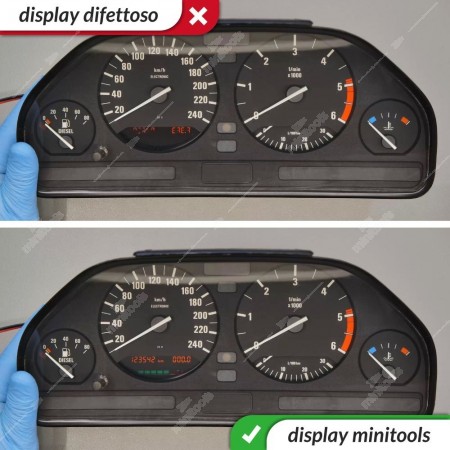 Riparazione contachilometri BMW E34 con display Minitools SEPDISP35B