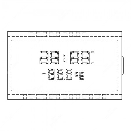 Display laterale destro (orologio e temperatura esterna) per contachilometri Porsche 911 997, Boxster 987, Cayman 987 e RUF, schema tecnico