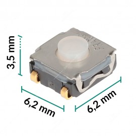 Interruttore tattile SMD 6,2x6,2x3,5mm (normalmente aperto) – Contatti "J Lead" - Confezione da 5 pz