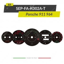 Kit di fondini neri Type 356 per quadri strumenti Porsche 911 964