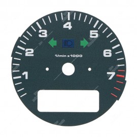 Fondino ottanio (blu petrolio) per contagiri Porsche 911 964 e 993 (tacche rosse da 6600 giri - con display)