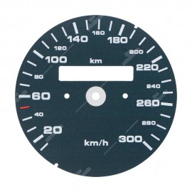 Fondino ottanio (blu petrolio) per tachimetro Porsche 911 964 e 993 (300 km/h - singolo numeratore contachilometri - cambio manuale)