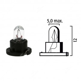 Lampadina per cruscotto HRQ 14V 1,4W con base nera - Confezione da 5 pz