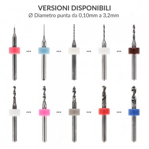 Micropunte di precisione per trapano  - 63 diametri disponibili - Confezione da 3 pezzi