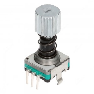 Encoder rotativo incrementale, push lock switch, 15 impulsi al giro, 30 fermi - vista trasversale