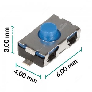 Micropulsante SPST-NC 6x4x3mm, 250 gf