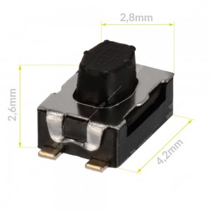 Micropulsante normalmente aperto 4,2x2,8x2,6mm - forza di azionamento: 200gf