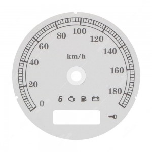 Fondino bianco per conversione da mph a km/h tachimetro Harley-Davidson (diametro: 80mm - 2006-2013)