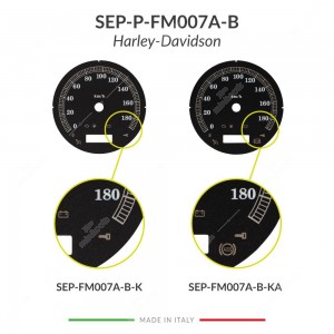 Confronto versioni fondino nero per conversione mph km/h tachimetro Harley-Davidson (diametro: 103mm - 2006-2013)