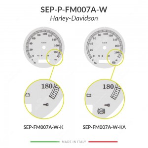 Confronto versioni fondino bianco per conversione mph km/h tachimetro Harley-Davidson (diametro: 103mm - 2006-2013)