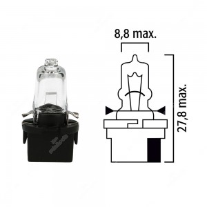 Schema lampadina per cruscotto B10d 12V base nera