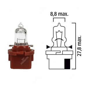 Schema lampadina per cruscotto B10d 12V base marrone